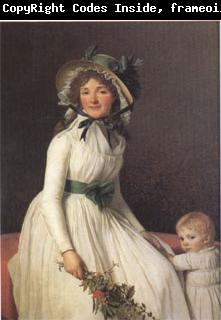 Jacques-Louis  David Emilie Seriziat nee Pecoul and Her Son Emil Born in 1793 (mk05)
